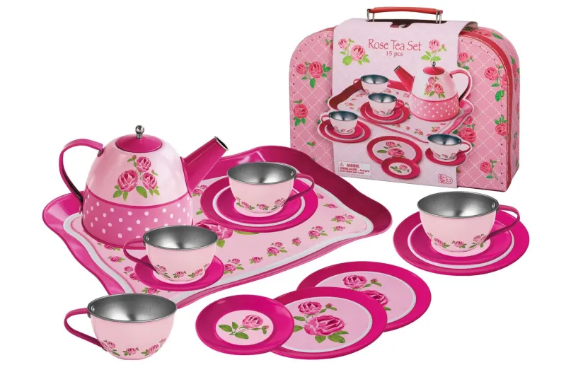Magni - Tesæt "Pink Rose" i tin, 15 dele