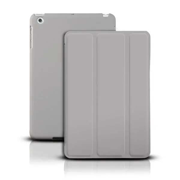 iPad Mini Smart cover i læder.Beskytter både for-& bagside. Grå.