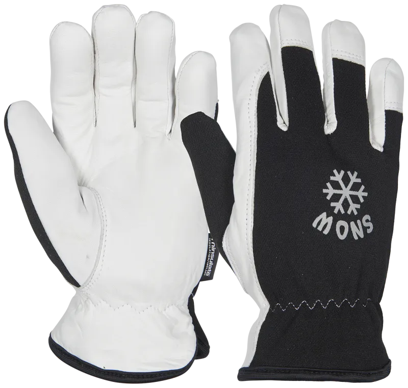 Vinterhandske 'Snow II' helforet skind/stof 234-10