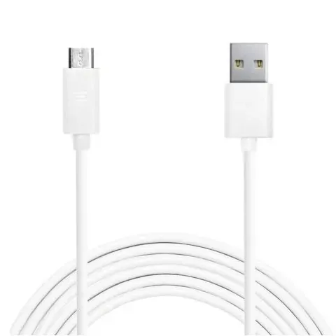 MICRO-USB Opladekabel. 2 m. Hvid.