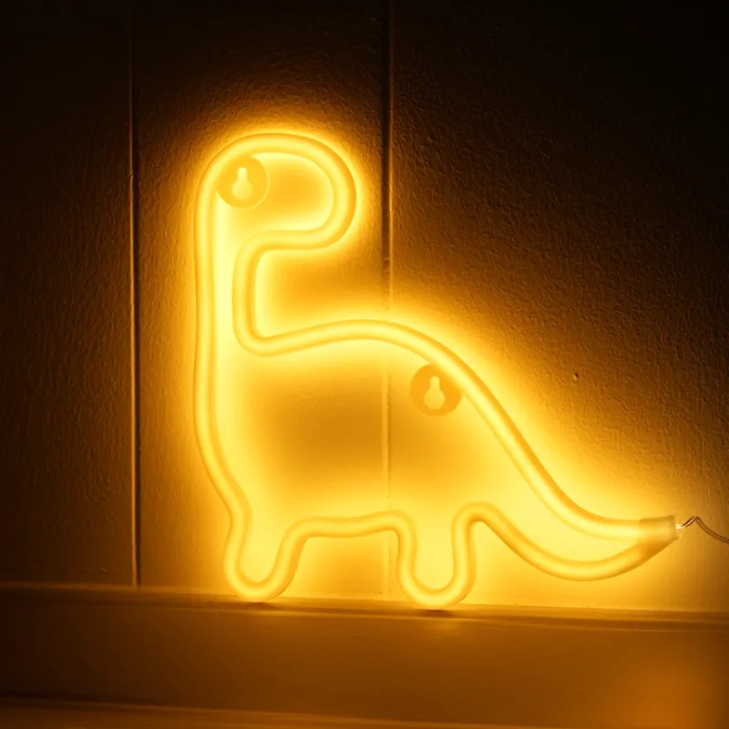 Dino Neon LED Lampe Varm Hvid - GEEKD.dk
