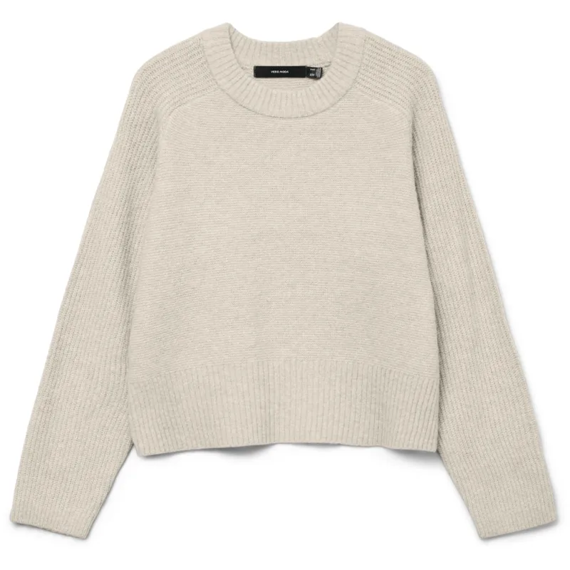 Vero Moda Dame Pullover VMBANG - Birch Detail MELANGE