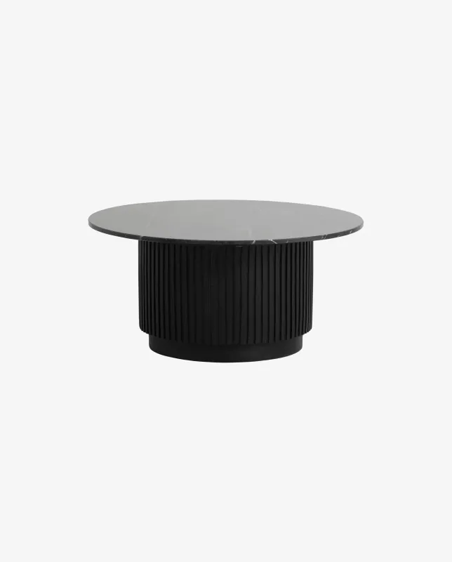 Nordal - ERIE rund sofabord, ø90 cm  -  sort marmorplade