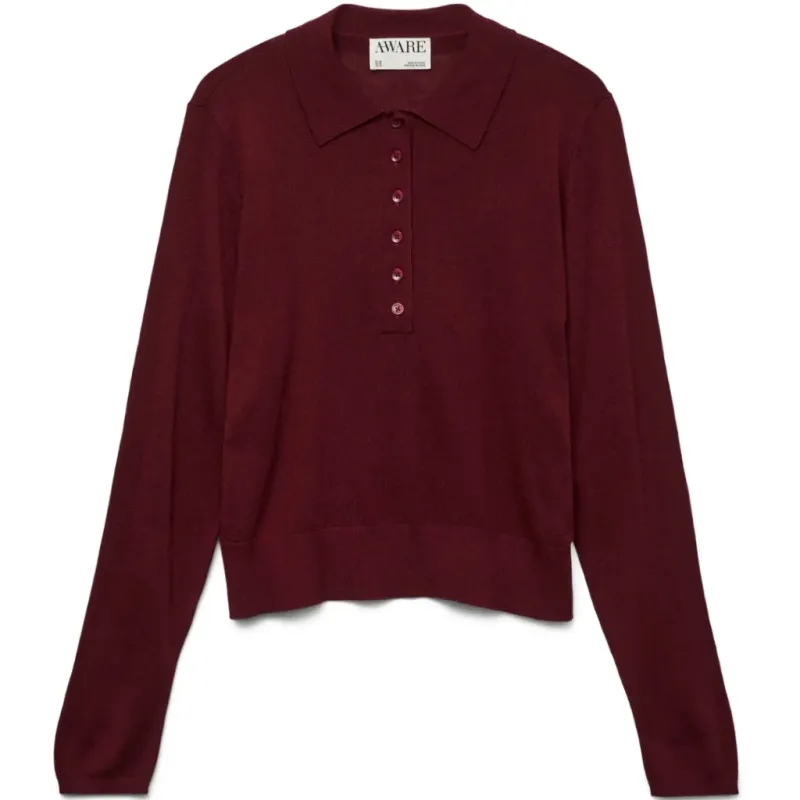 VERO MODA DAME POLO AWSIKITA - Zinfandel