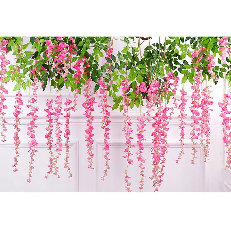 Kunstig Blåregn 110 cm  -  Wisteria Blomst til Bryllup & Dekoration  -  Pink