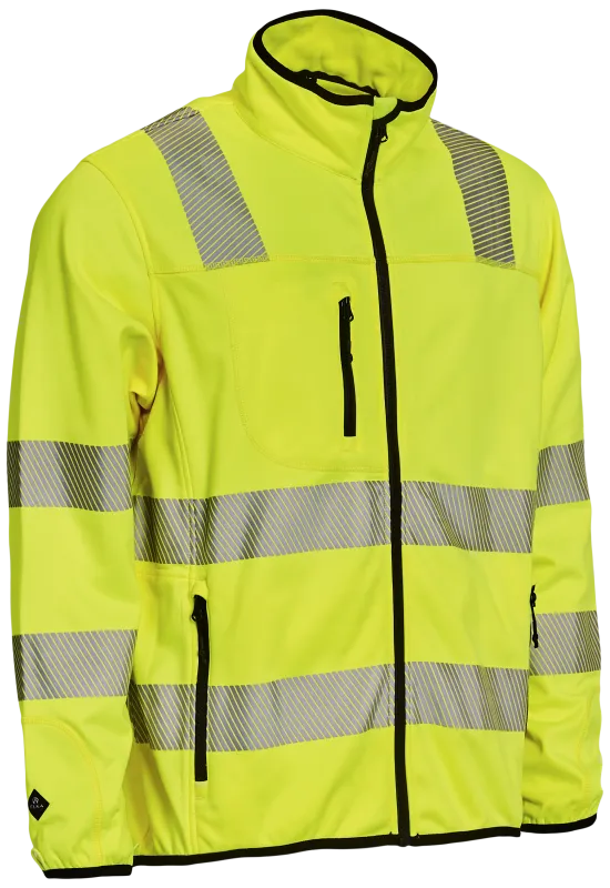 Hi-vis fleecejakke midlayer zip-in 150015R gul Str. 5XL