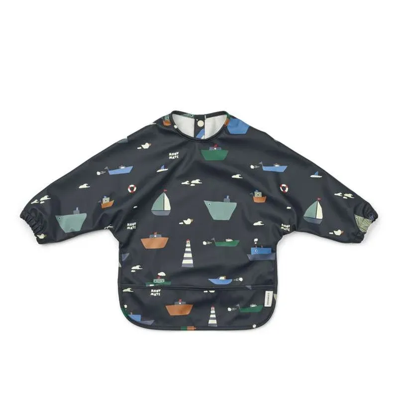 Liewood Merle Cape Bib Spiseforklæde - Sailing/Classic Navy