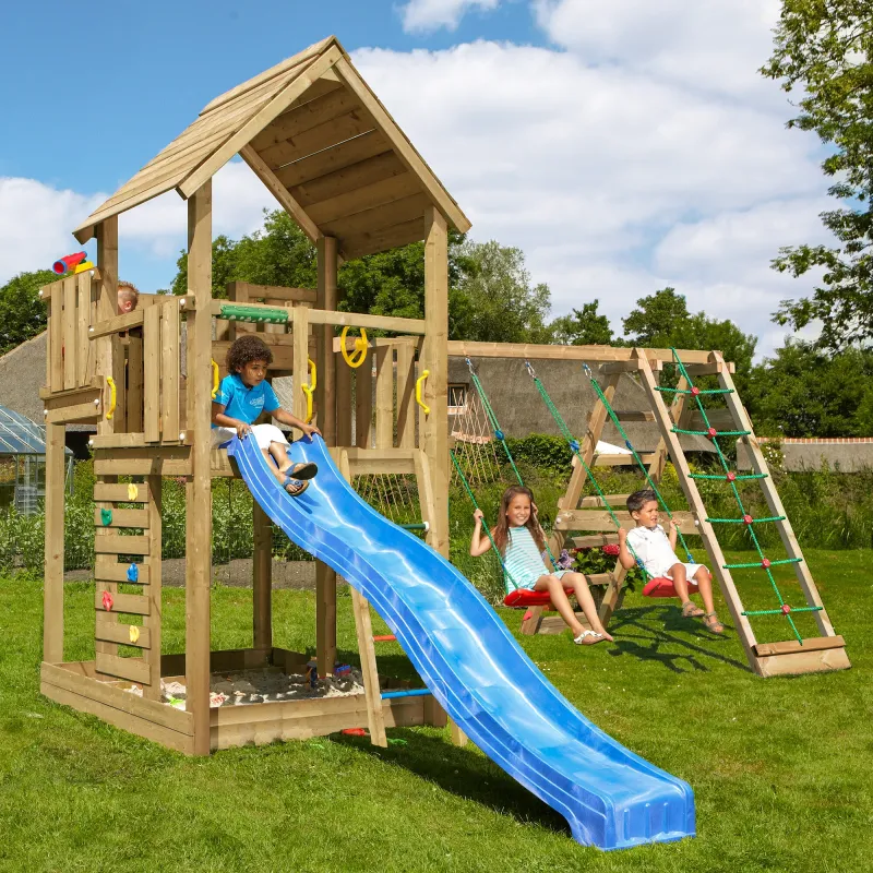 Jungle Gym - Legetårn Palace 2.1 2-Climb, Blå Rutsjebane, 145/180cm Platform