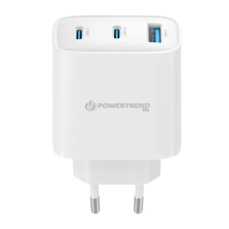 PowerTrend USB-C og USB-A oplader 230v - 45W