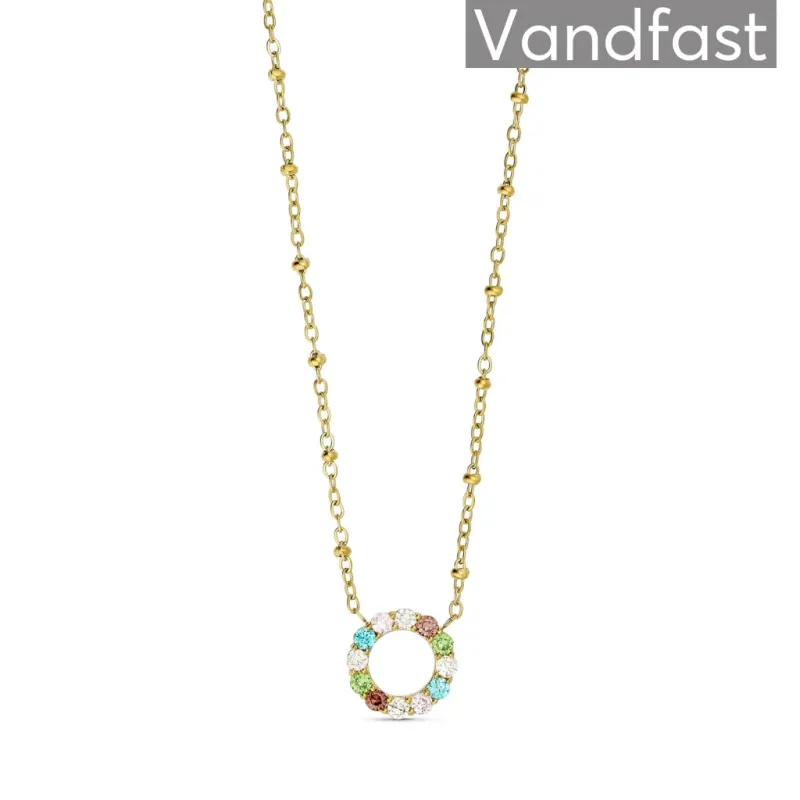 ANNEBRAUNER Dreamy Multicolor Circle Halskæde 18K Guldbelagt
