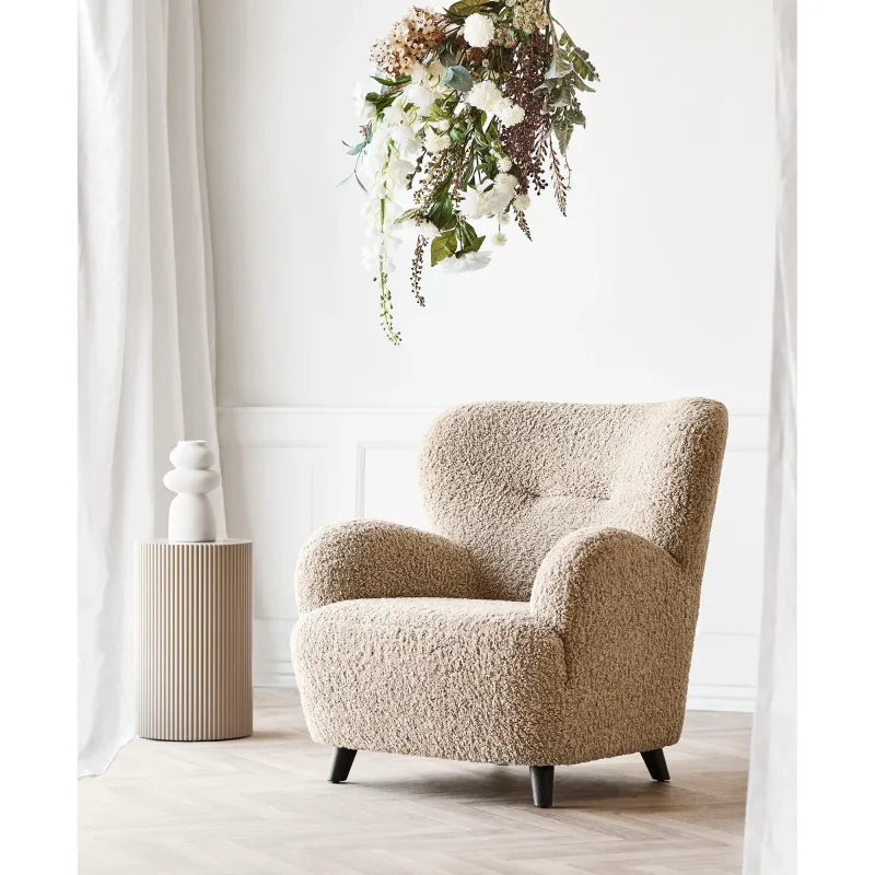 House Nordic  -  Lunaro Loungestol, Lysebrun, Bouclé Komfort
