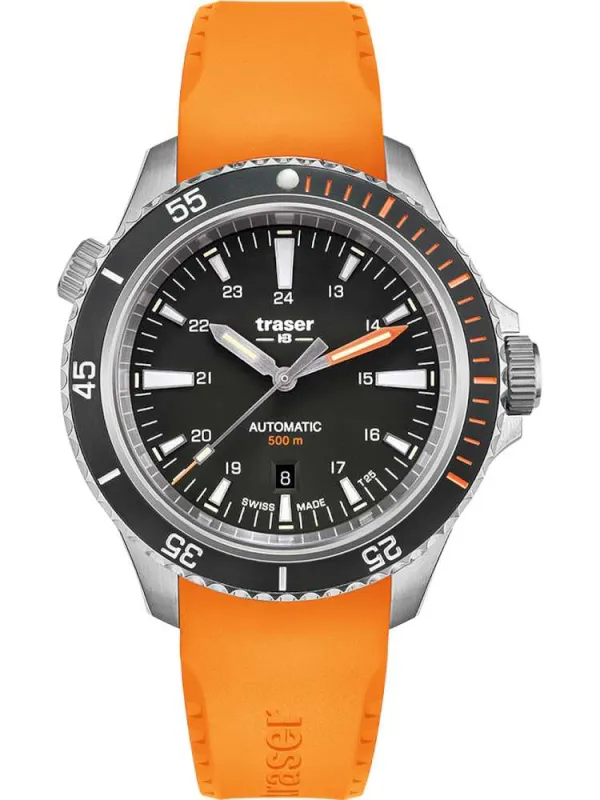 Traser 10323 Herreur Ur med orange gummirem
