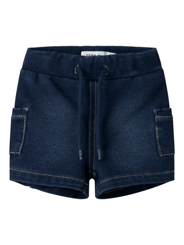 Silas Denim Biker Shorts - Dark Blue Denim - 80