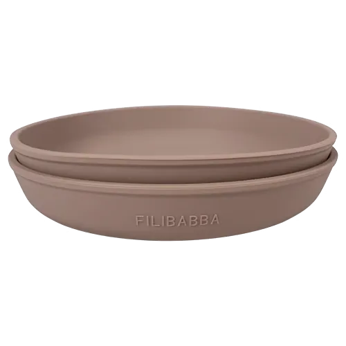 Filibabba Silikone Tallerken Warm Grey (2 stk)