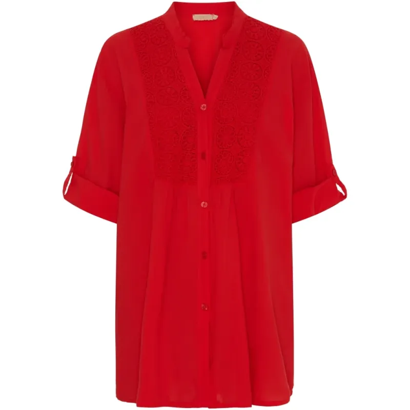 Marta Du Chateau dame skjorte MdcMargherita - Poppy Red