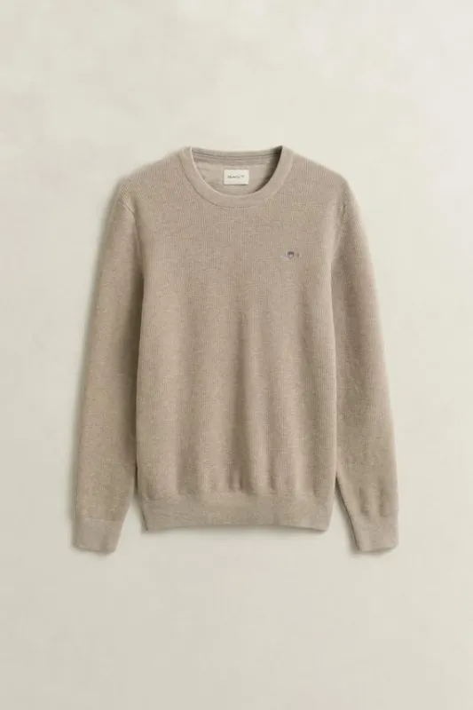 MICRO TEXTURED COTTON C-NECK
