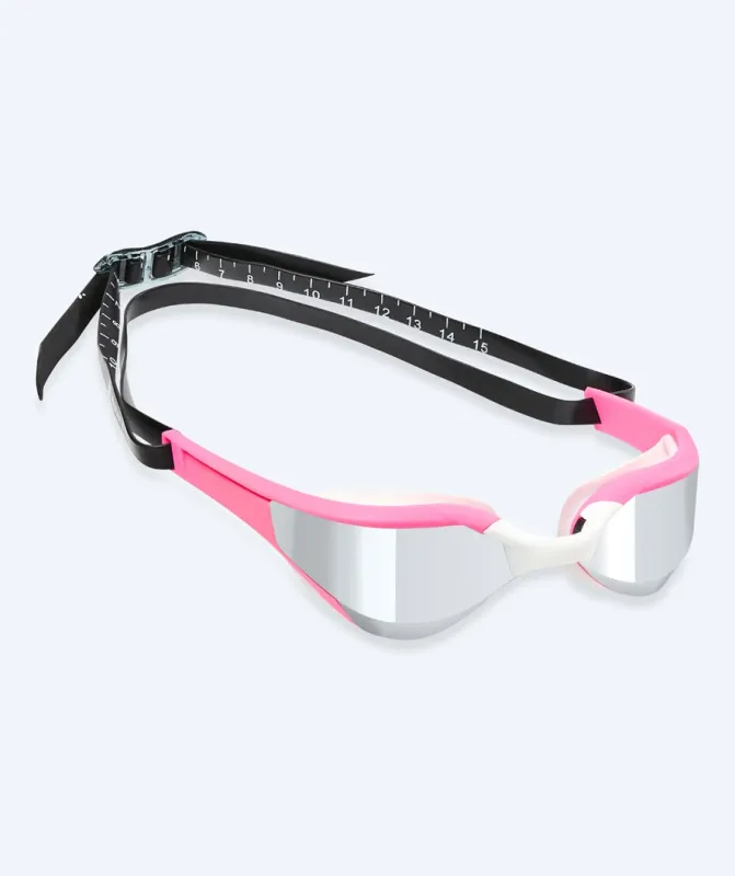 Watery svømmebriller - Instinct Elite Mirror - Pink/sølv - Konkurrence / trænings svømmebriller