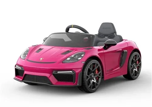 Porsche Spyder 718 RS, 12V litium batteri, pink, fjernbetjening