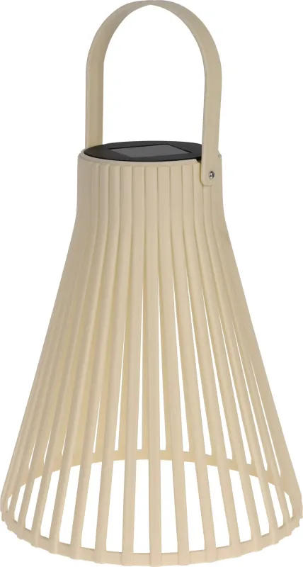 Lanterne off-white m. solcelle, H23 cm,