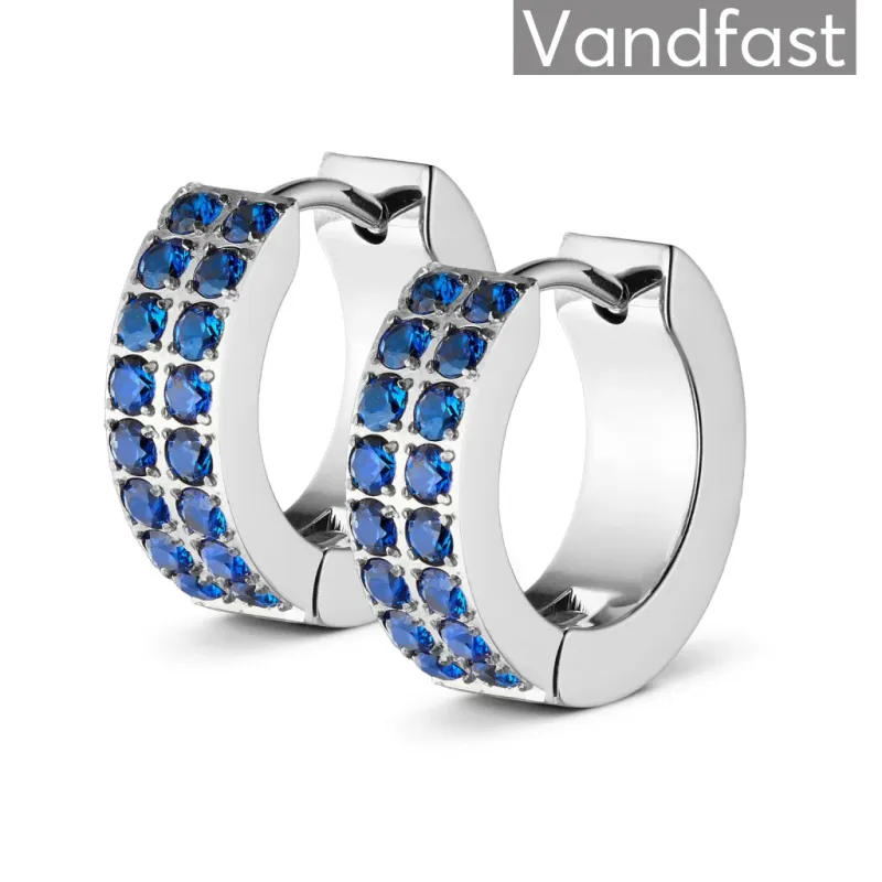 ANNEBRAUNER Creole Double Line Sapphire Øreringe