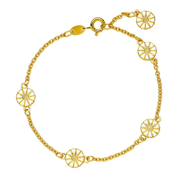 Lund Marguerit armbånd i forgyldt Sølv - 17 og 19 cm