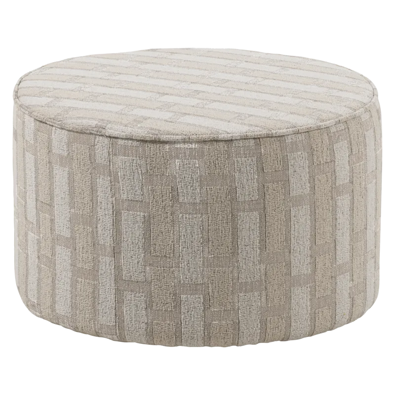 WOOOD Sarli puf, Lav, rund - natur/beige chenille (Ø60)