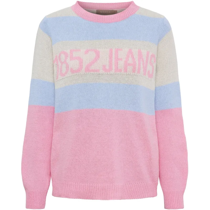 Marta du Chateau dame strik MdcBrielle KN8167 - Pink/Sky