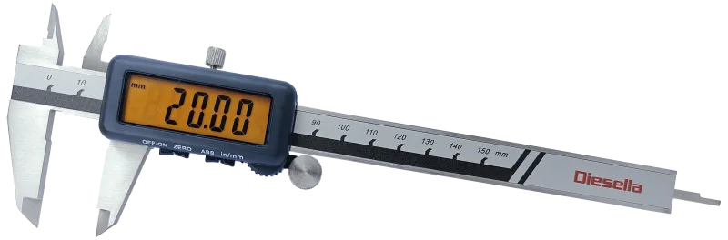 Digital skydelære 0-150×0,01mm ABS, orange display