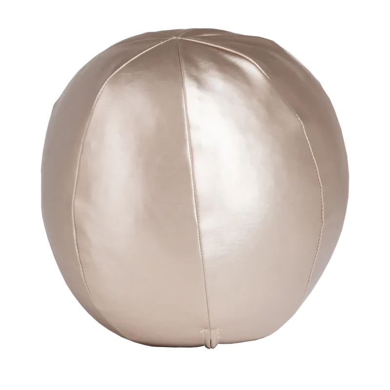 WOOOD Rodeo Ball pude, lille, rund - metallisk natur stof (Ø30)