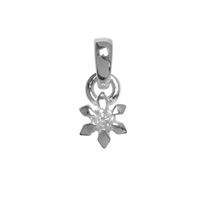 Vedhæng i Sølv med Blomst og Diamant - 0,03 ct