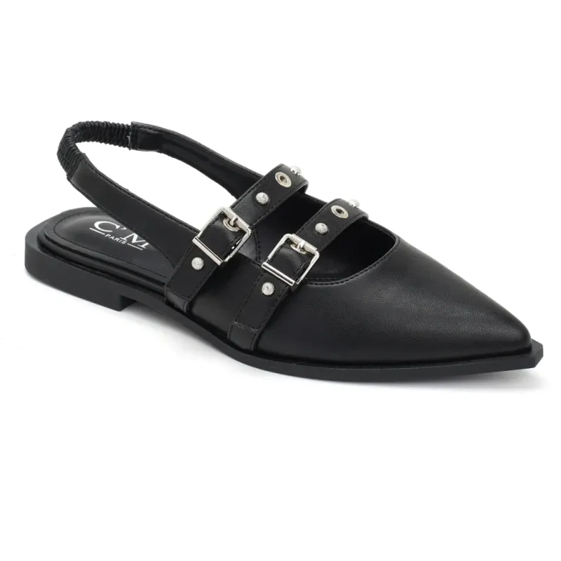 Amelia dame slingback ballerinaer 8316 - Black