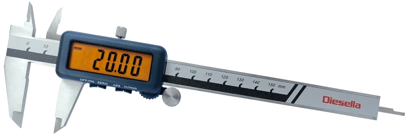 Digital skydelære 0-200×0,01mm ABS, orange display