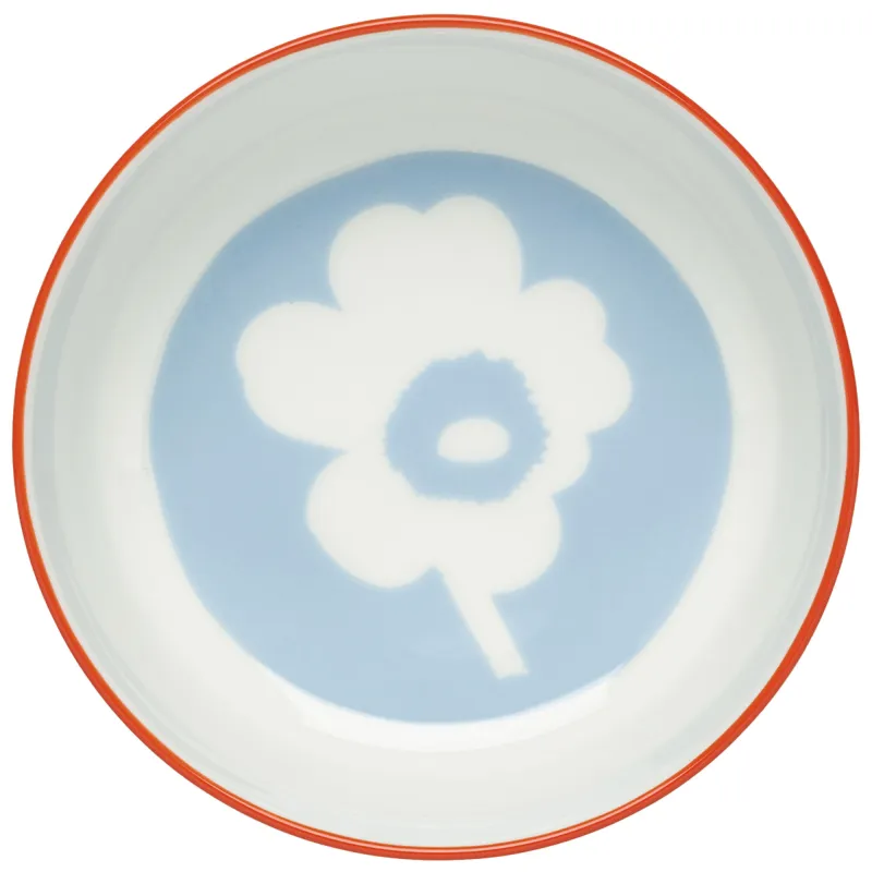 Marimekko Unikko skål 4 dl, hvid/lyseblå/orangerød