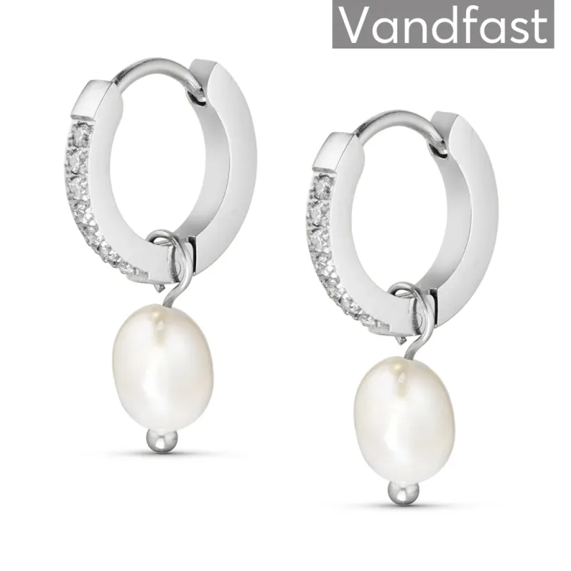 ANNEBRAUNER Zirconia Pearl Creole Øreringe