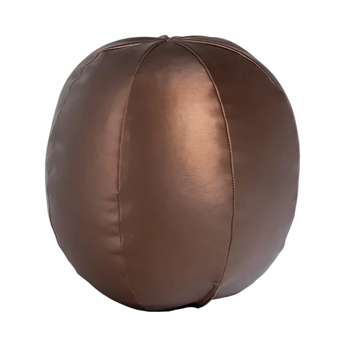 WOOOD Rodeo Ball pude, lille, rund - metallisk varm brun stof (Ø30)