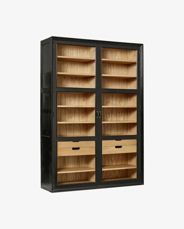 Nordal - VIVA skab, 2 låger  -  sort  -  B149 × D44 × H210 cm