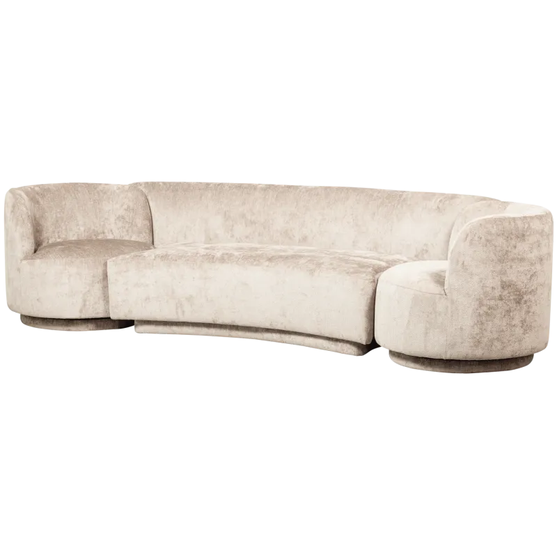 WOOOD Popular Kombi 2. pers sofa, m. 2 lænestole - natur polyester