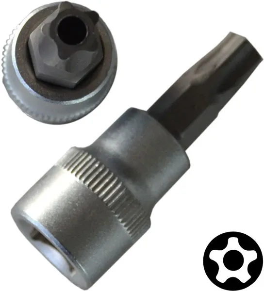 BATO Stifttop kort 3/8" 5 Star Torx med hul 50.