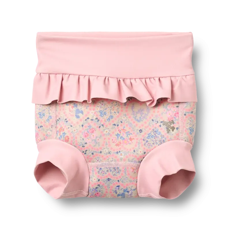Rita Neoprene Badeble - Pink Heart Flowers - 2-3 ÅR