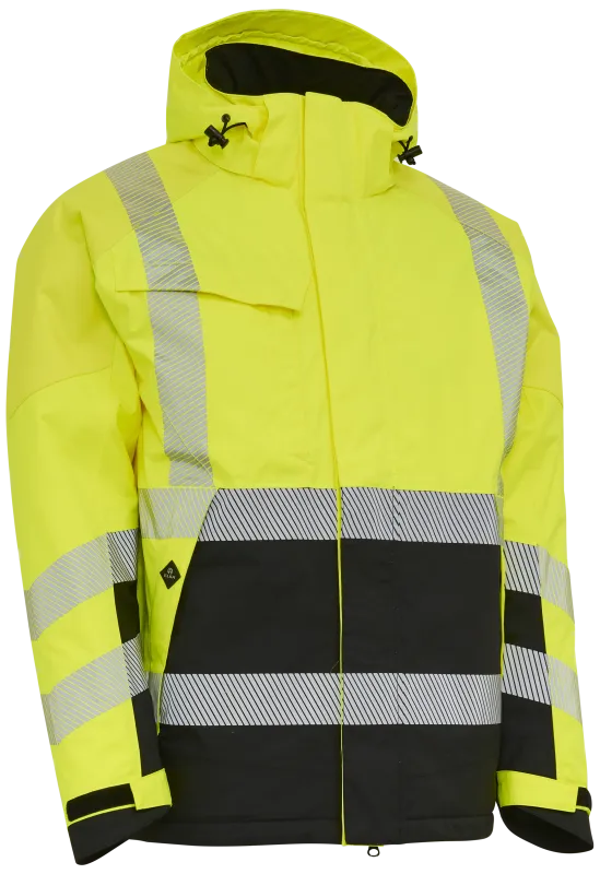 Hi-vis vinterjakke stretch 186100R gul/sort Str. XS