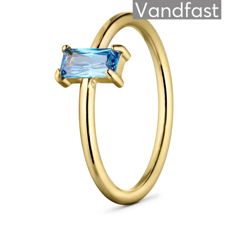ANNEBRAUNER Deluxe Petite L-Sapphire Ring 18K Guldbelagt