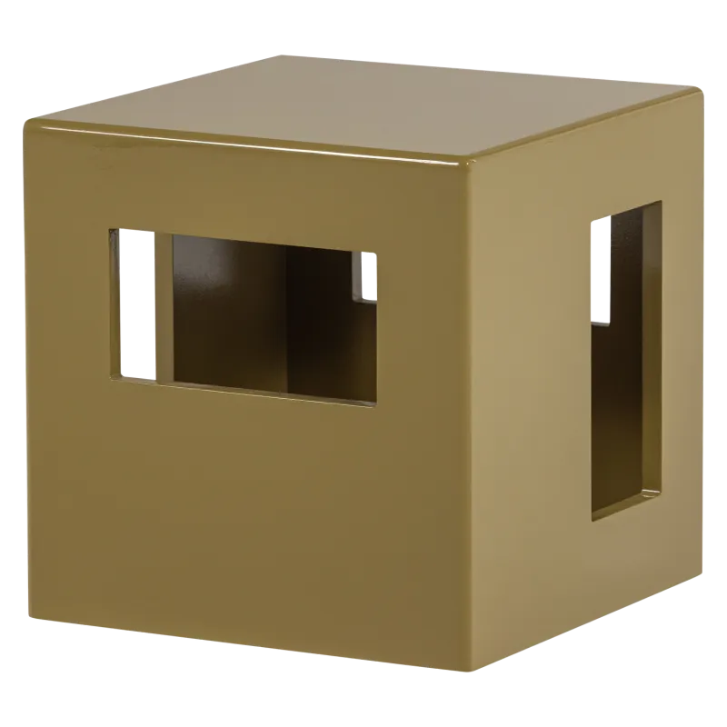 WOOOD Moderne sidebord, kvadratisk - honninggul højglans MDF (40x40)