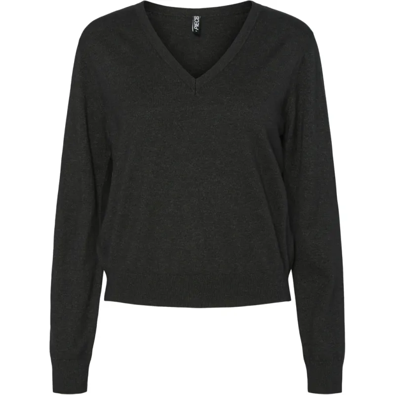 PIECES dame bluse PCNATALIE - Dark grey melange