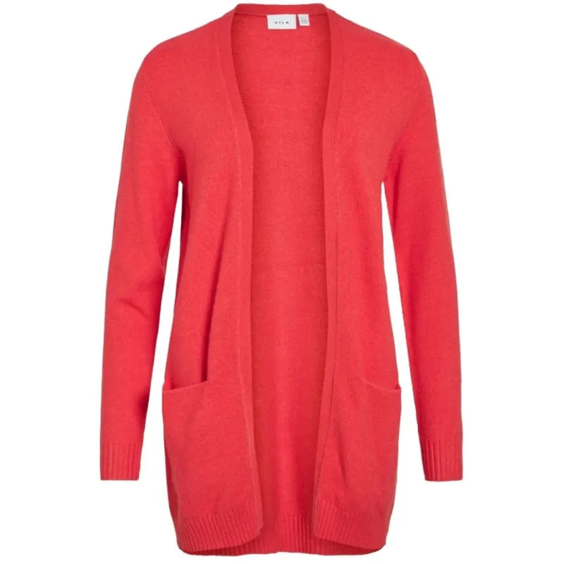 VILA dame cardigan VIRIL - Hibiscus DARK MELANGE