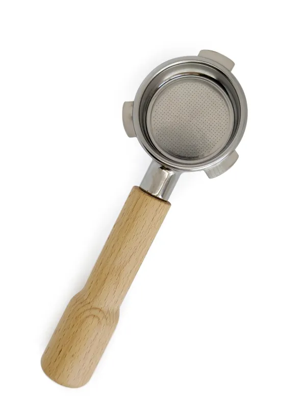Bundløst portafilter til Sage 54 mm  kurvet træhåndtag