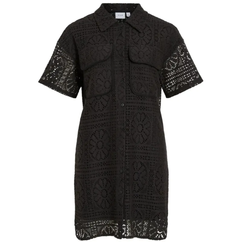VILA dame kjole VIMERINDA - Black Beauty
