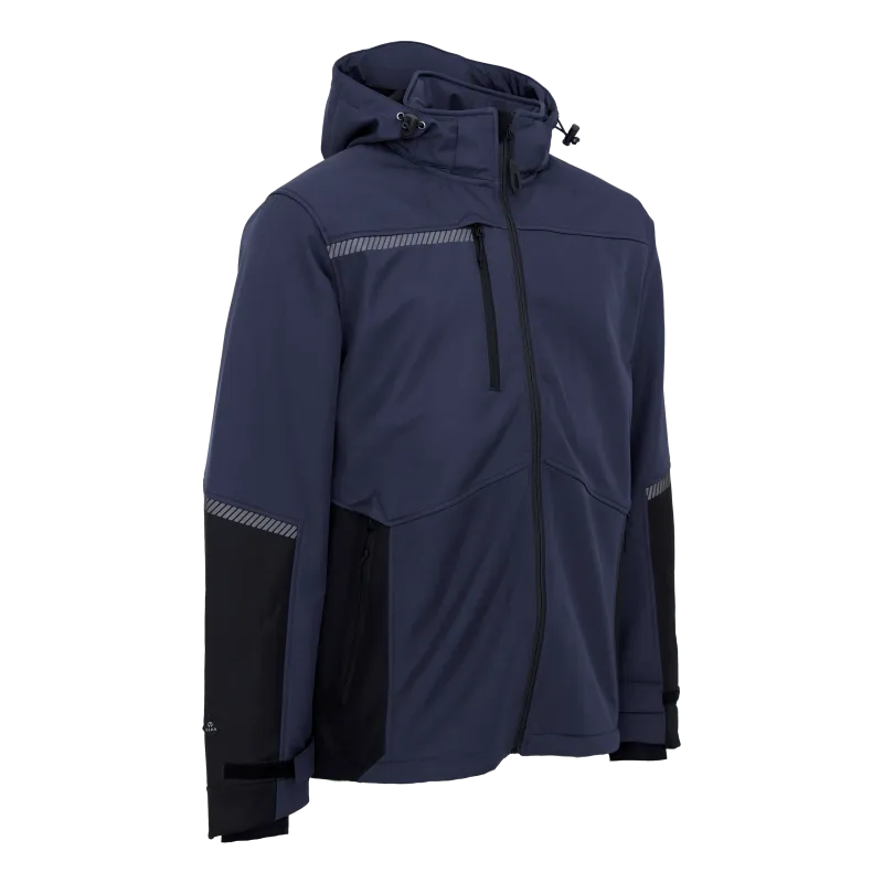 Working Xtreme Recycled Softshell jakke - Marine/Sort - 4XL