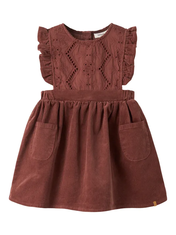 Lil Atelier Onellas - Cord Dress - Mahogany - 92 cm