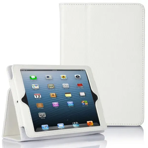 Lædertaske /-holder til iPad Mini. Hvid.