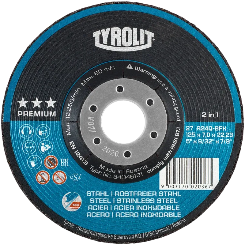 Skrubskive Premium 27E ø178×8 A24Q-BFX